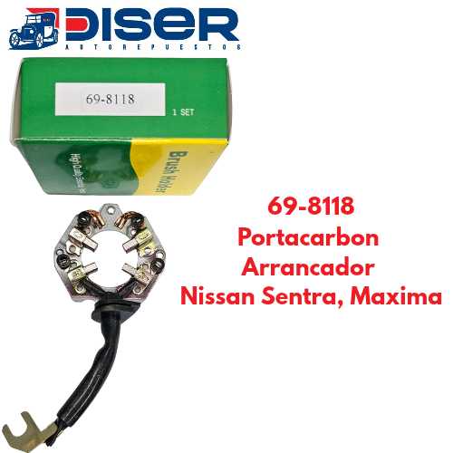 [69-8118] PORTACARBON DE ARRANCADOR C/CARB / NIS. SENTRA, MAXIMA, TSURU