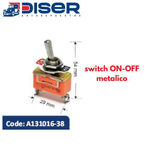 [A131016-38] SWITCH 1 PASO METAL (ON-OFF) / TORNILLOS