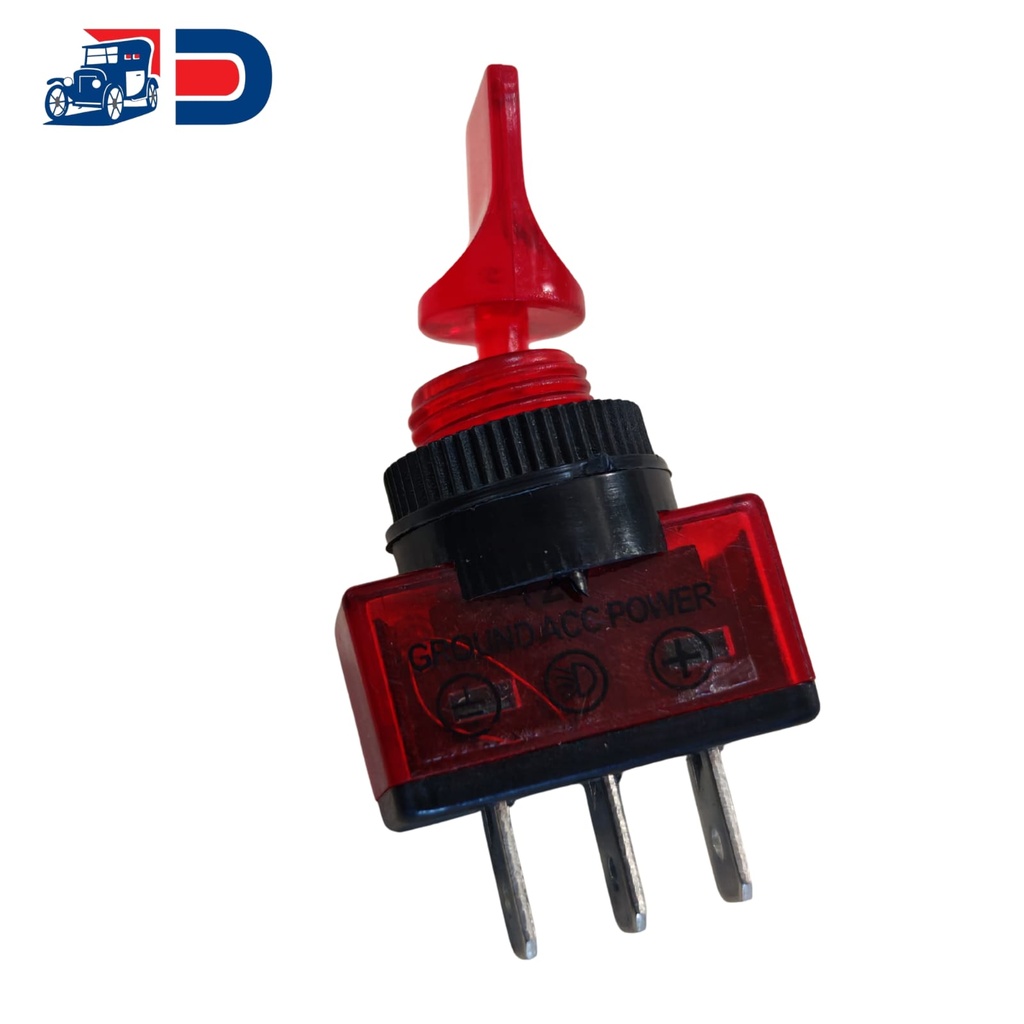 [A131016-40] SWITCH 1 PASOS PALANCA C/LUZ ROJO PEQ / PLASTICO ON/OFF