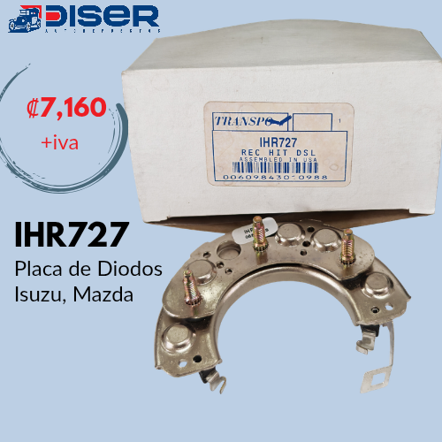 [IHR727] PLACA DE DIODOS 100mm. 50 AMP. / (HT) ISUZU, MAZDA DIESEL