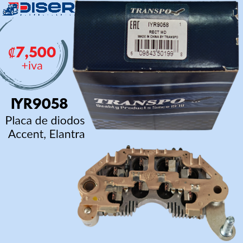 [IYR9058] PLACA DE DIODOS  90mm. 35 AMP. / (MANDO) HYU.ACCENT, ELANT