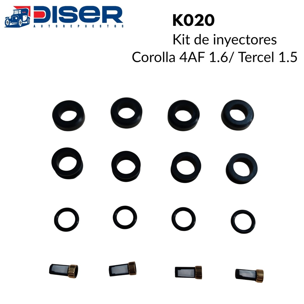 [K020] KIT DE INYECTOR GASOLINA (4 CIL) / TOY. CORO 4FE / TERCE 3/5E