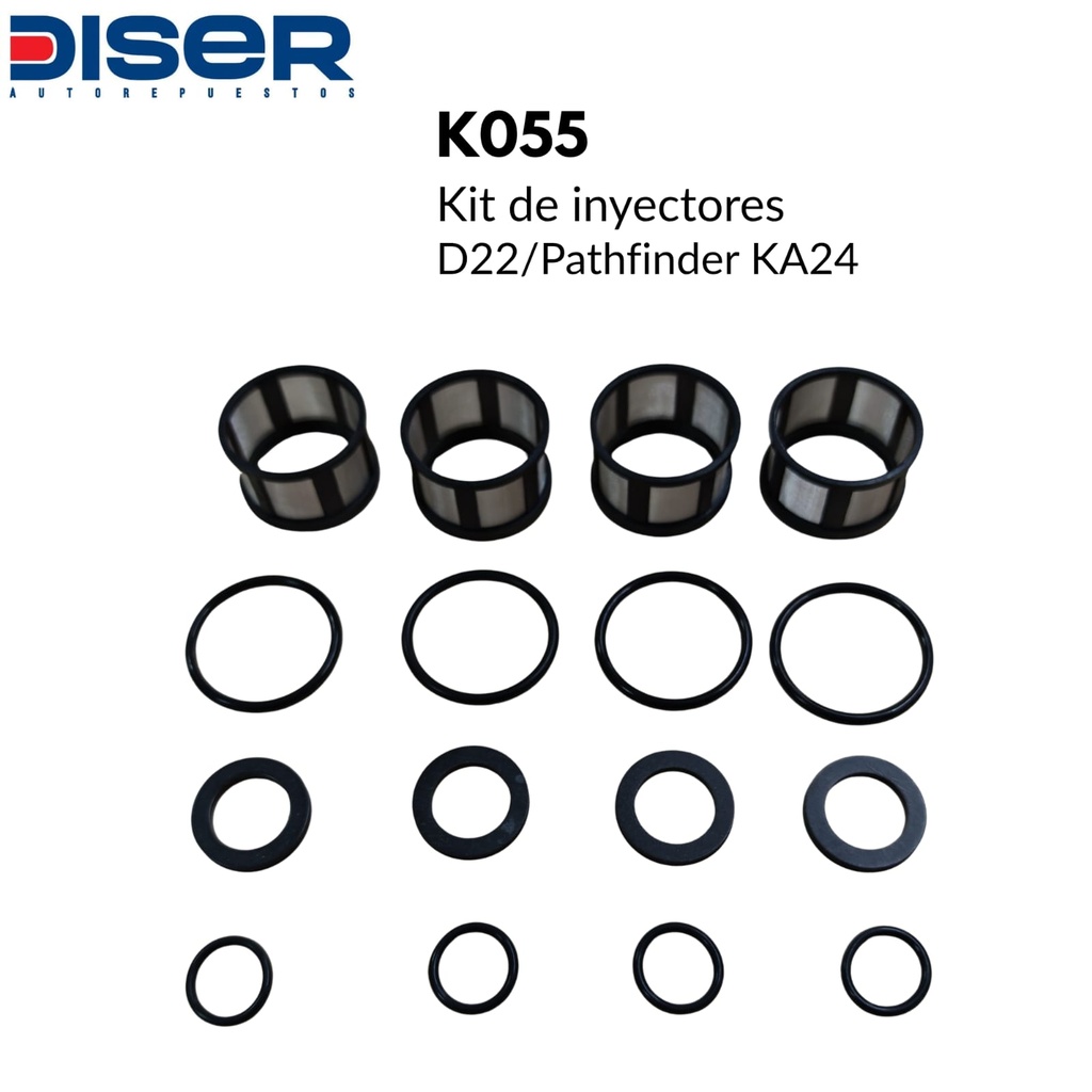 [K055] KIT DE INYECTOR GASOLINA (4 CIL) / NIS. D21. PATH. KA24 (97-02)
