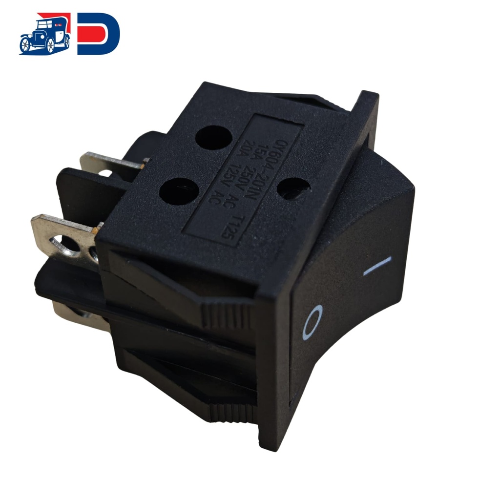 [KCD4-003] SWITCH 1 PASO CUADRADO GDE. NEGRO ON/OFF