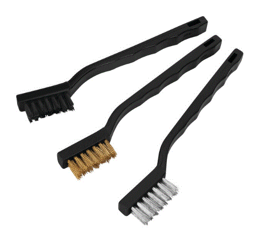 [W1148] SET CEPILLOS LIMPIADORES (3 PZS) PEQ. / ACERO/BRONCE/PLASTICO
