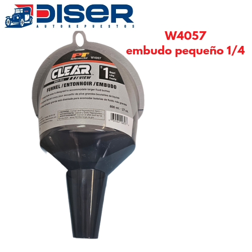 [W4057] EMBUDO PLASTICO PEQ. 1/4 GALON / TRANSP
