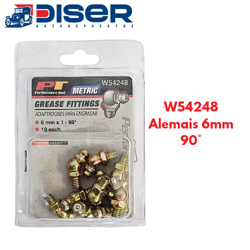[W54248] ALEMAIS 6 mm. X 1 90°  10 PZS / METRICOS