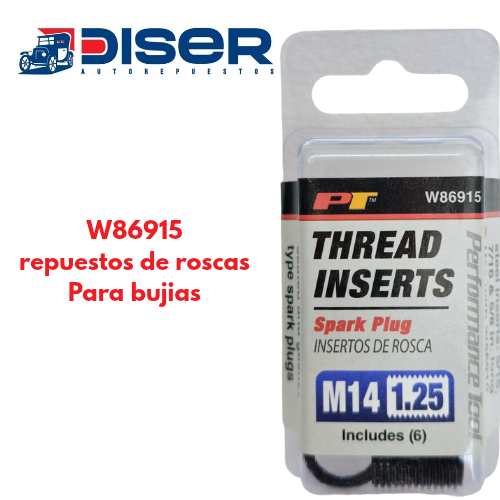 [W86915] SET DE REPUESTOS ROSCAS P/BUJIAS / 6 PZ.  M4 x 1.25mm: