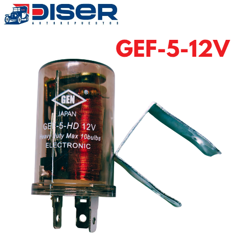 [GEF-5-HD] FLASHER ELECTRONICO 12V - 3P. /