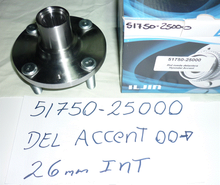 [51750-25000] BOCINA DE RUEDA DELANTERA (26 int 38) / HYUNDAI ACCENT (2000 ->)