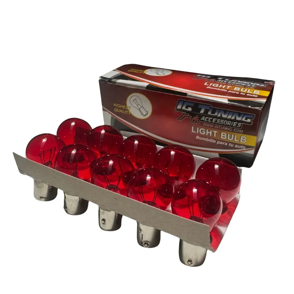 [1034R 12V] BOMBILLO 12 VOLT. ROJO / 2 CONTACTOS
