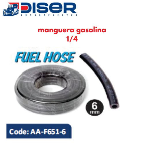 MANGUERA DE GASOLINA 1/4 / 15m.