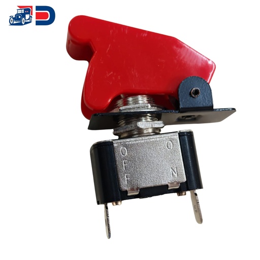 SWITCH 1 PASO PALANCA METAL CON TAPA ROJA / ON/OFF