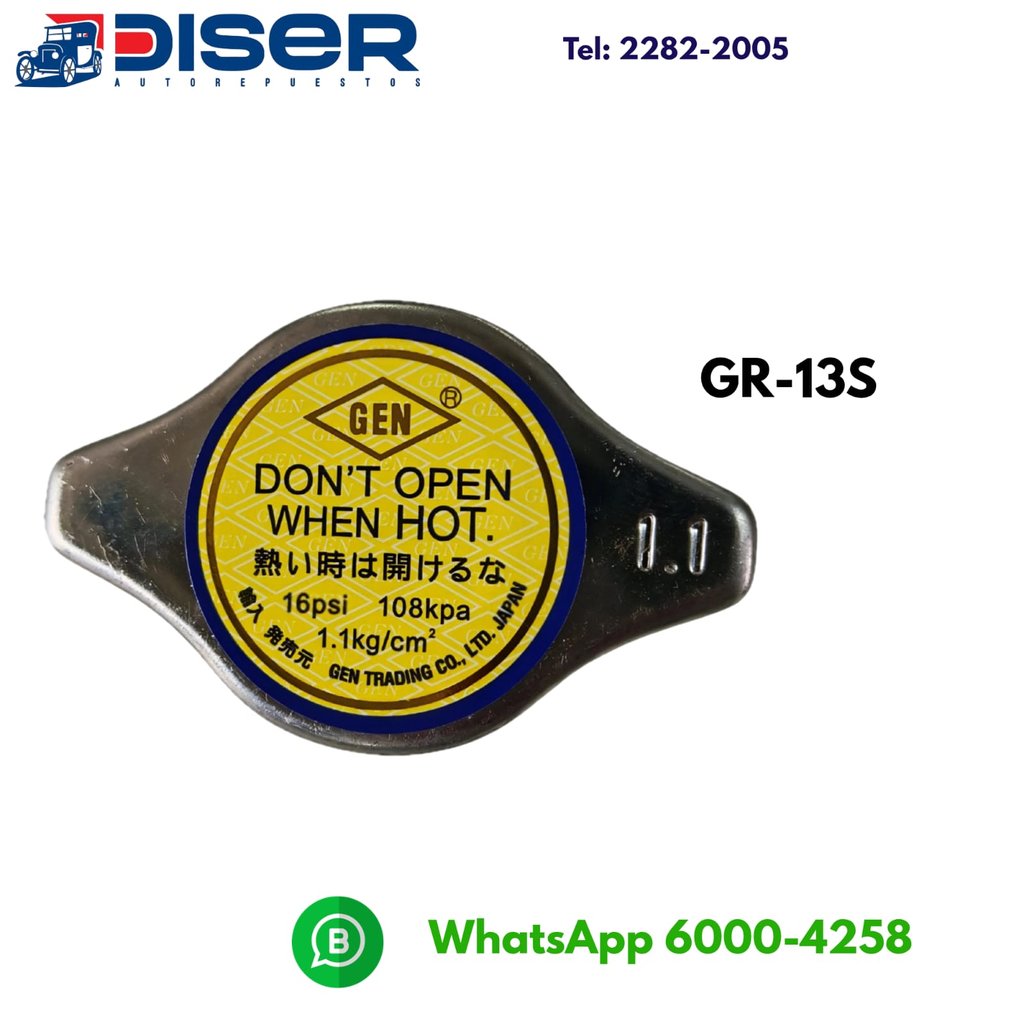 TAPON DE RADIADOR PEQ. 1.1 KG C/VA C-13 / JAPON