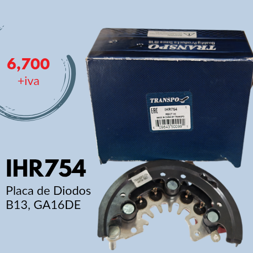 PLACA DE DIODOS 103mm. 40 AMP. 8 DIODOS / (HT) NISSAN SENTRA B13