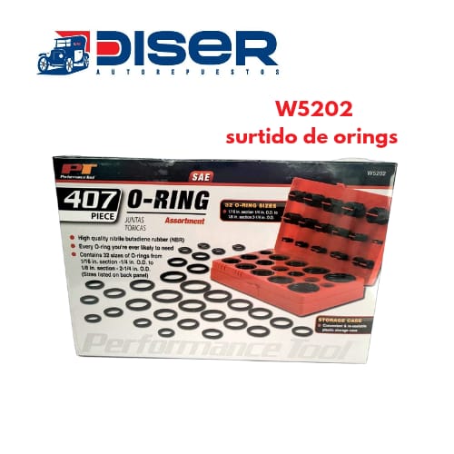 SURTIDO DE O-RINGS 407 PCS / PULGADAS (CAJA ROJA)