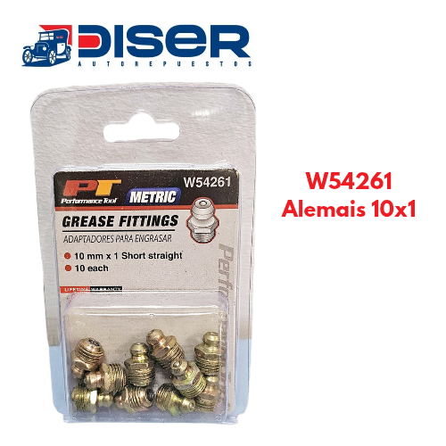 ALEMAIS 10 mm. X 1 RECTOS  10 PZS / METRICOS
