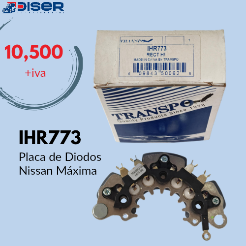 PLACA DE DIODOS 119mm. 40 AMP. 8 DIODOS / (HT) NIS.MAXIMA 3.0L