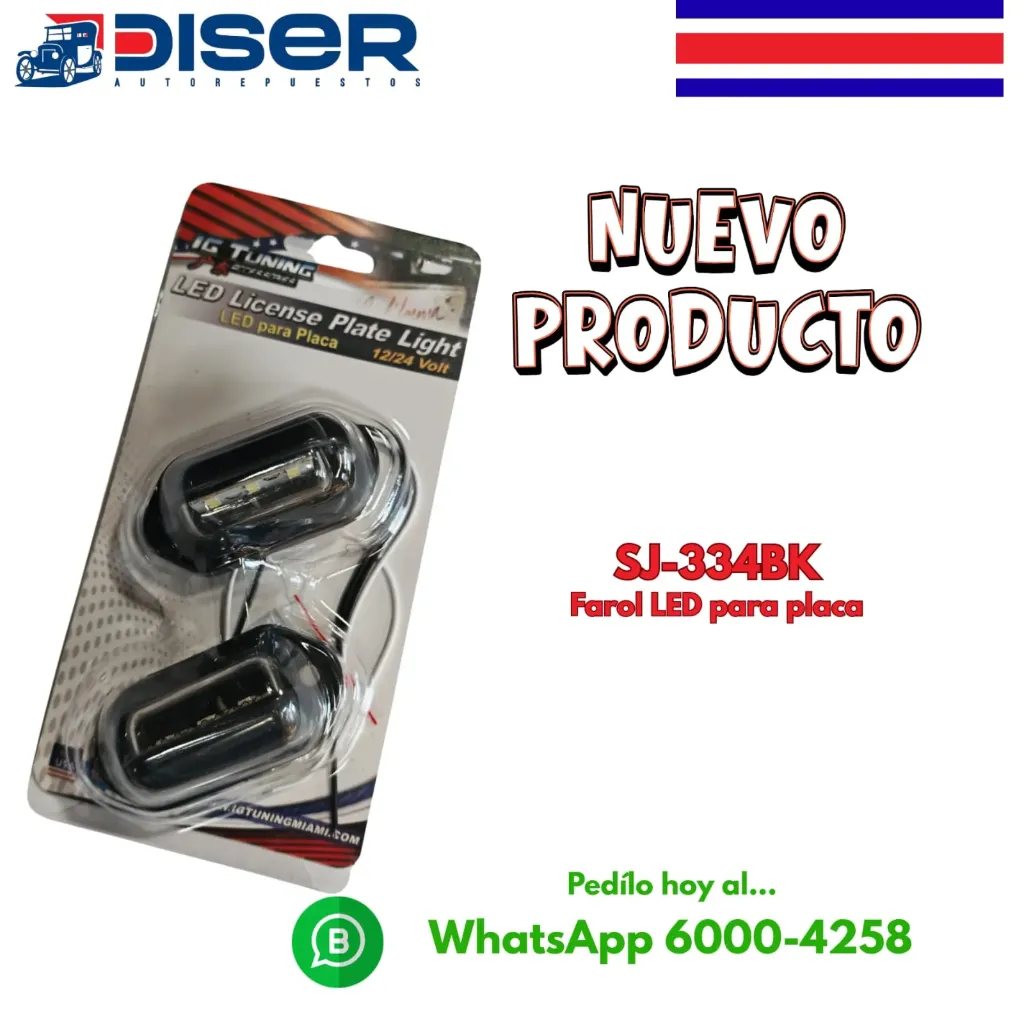 FAROL DE PLACA LED NEGRO / 2 PZAS