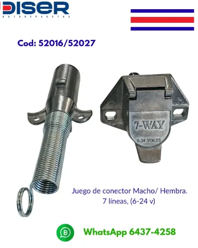 CONECTOR 7 LIN (JUEGO) MAC/HEM CARRETA / 6-24V. C/RES